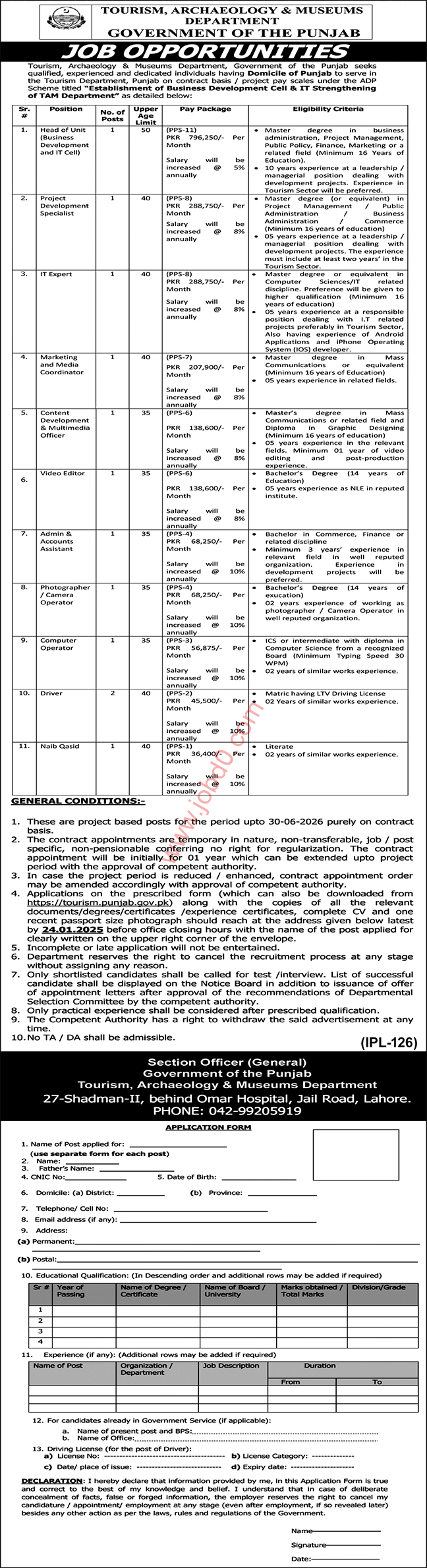 Tourism Archaeology & Museum Department jobs