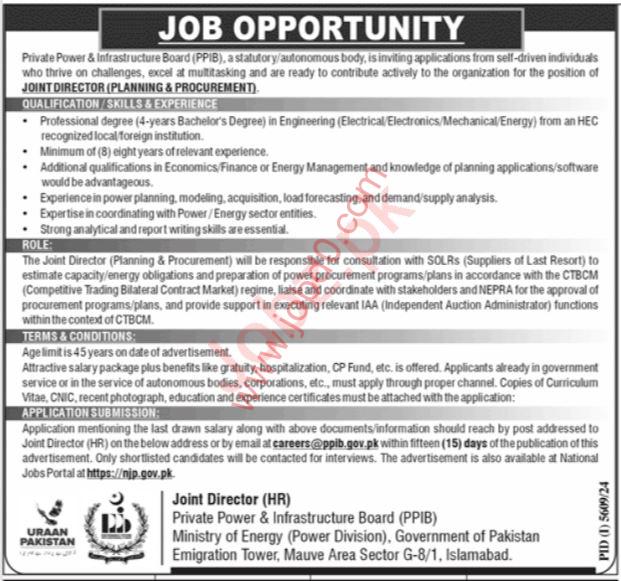 Private Power and Infrastructure Board PPIB Jobs