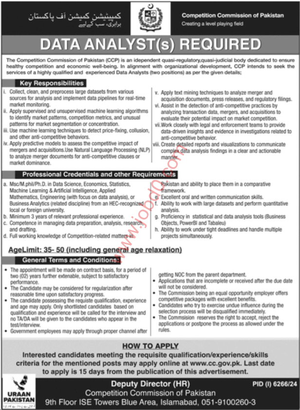 Competition Commission of Pakistan Jobs